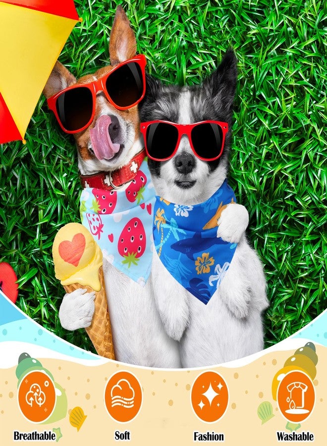Bulyoou 120 Packs Dog Bandanas Bulk Summer Pet Bandanas for Dogs Hawaiian Pet Scarf Bibs Adjustable Washable Kerchief for Large Medieum Small Pet Costume Accessories(Summer Style) - Image 4